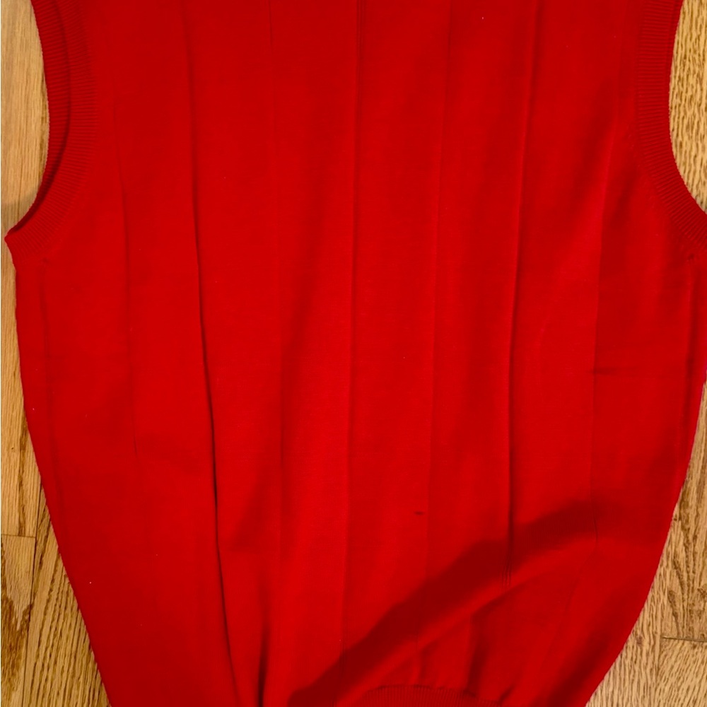 Men’s Vibrant Red Sleeveless Sweater Vest